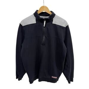Vineyard Vines Classic Shep Shirt Pullover Sweatshirt Medium Black Quarter Zip